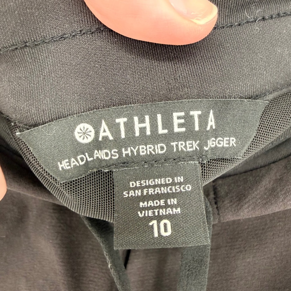 Athleta Headland Hybrid Mid Rise Jogger Black Women's Size 10 Athleisure Travel - Picture 10 of 14